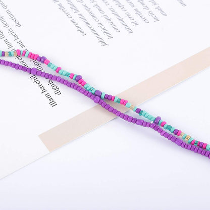 Bomine Boho Waist Chain Body Bead Belly Chains African Body Jewelry Bikini Chains Colorful for Women and Girls (Colorful-Purple) Apparel & Accessories > Jewelry > Body Jewelry Bomine   