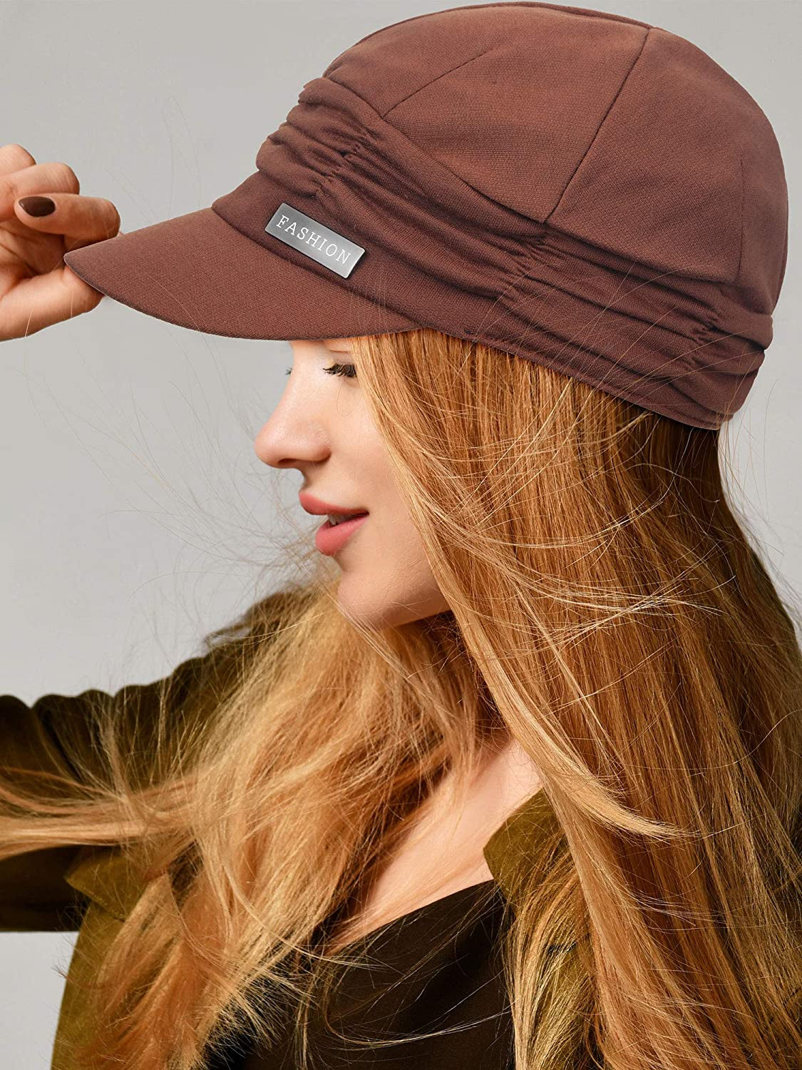 SATINIOR 2 Pieces Women Newsboy Cabbie Cap Beret Hats Baseball Cap Painter Visor Hats for Women Apparel & Accessories > Clothing Accessories > Headwear SATINIOR   