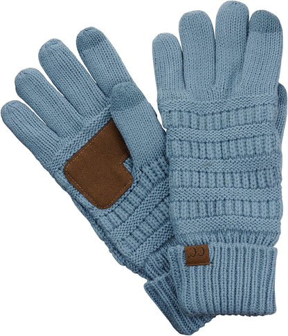 C.C Unisex Cable Knit Inner Lined Anti-Slip Touchscreen Texting Gloves Apparel & Accessories > Clothing Accessories > Gloves & Mittens C.C Denim  