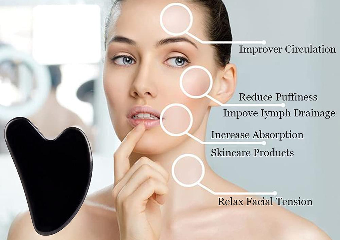Medimama Gua Sha Massage Tool, Rose Quartz Gua Sha Facial Beauty Tools for Wrinkles, Skin Tightening, Lift Firming, Eye Puffiness Treatment, Neck anti Aging and Body Muscle Relaxing Black Health & Beauty > Personal Care > Cosmetics > Cosmetic Tools > Skin Care Tools Medimama   