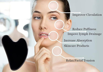 Medimama Gua Sha Massage Tool, Rose Quartz Gua Sha Facial Beauty Tools for Wrinkles, Skin Tightening, Lift Firming, Eye Puffiness Treatment, Neck anti Aging and Body Muscle Relaxing Black Health & Beauty > Personal Care > Cosmetics > Cosmetic Tools > Skin Care Tools Medimama   