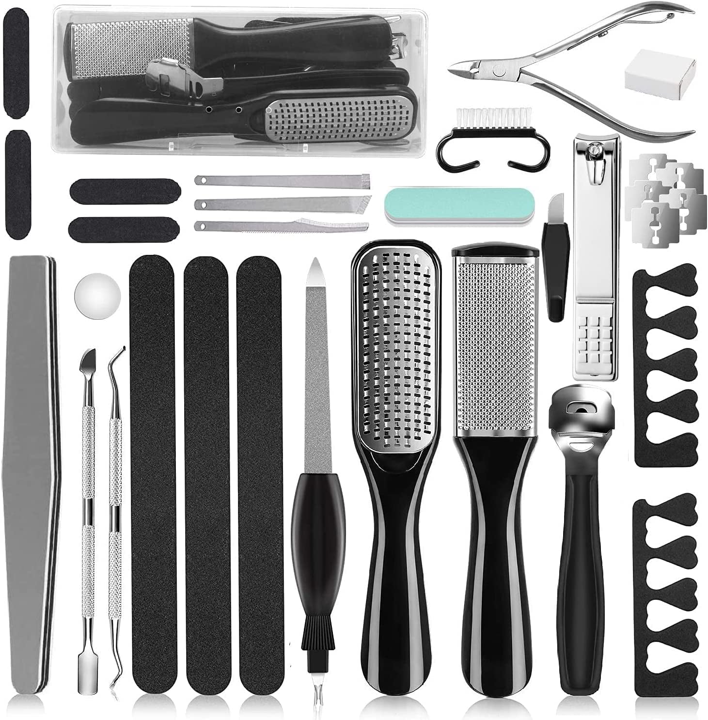 Professional Pedicure Tools Set, 26 in 1 Stainless Steel Foot Care Kit Foot Rasp Dead Skin Remover Pedicure Kit,Foot File Kit Foot Callus Remover, for Men Women Travel Health & Beauty > Personal Care > Foot Care ORBET   