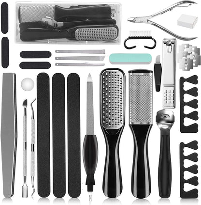 Professional Pedicure Tools Set, 26 in 1 Stainless Steel Foot Care Kit Foot Rasp Dead Skin Remover Pedicure Kit,Foot File Kit Foot Callus Remover, for Men Women Travel Health & Beauty > Personal Care > Foot Care ORBET   
