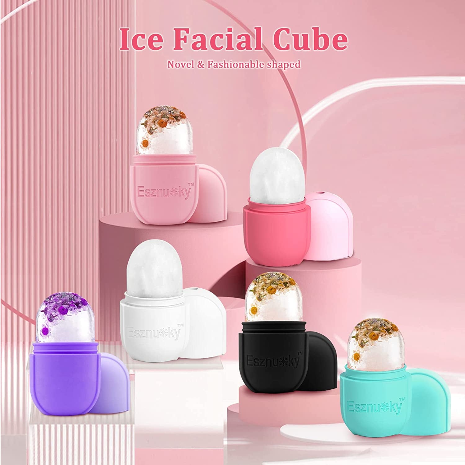 Ice Roller for Face Eye and Neck, Esznuoky Facial Beauty Ice Mold for Brighten Skin & Enhance Your Natural Glow, Cold Therapy Massage Tool for Shrink Pores, Reduce Acne (Pink) Health & Beauty > Personal Care > Cosmetics > Cosmetic Tools > Skin Care Tools Esznuoky   