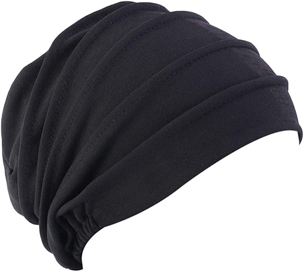 Pleated Chemo Cotton Turban Hat Alopecia Headwear Bald Head Cap for Cancer Covers Women Scarf Apparel & Accessories > Clothing Accessories > Headwear Harewom   