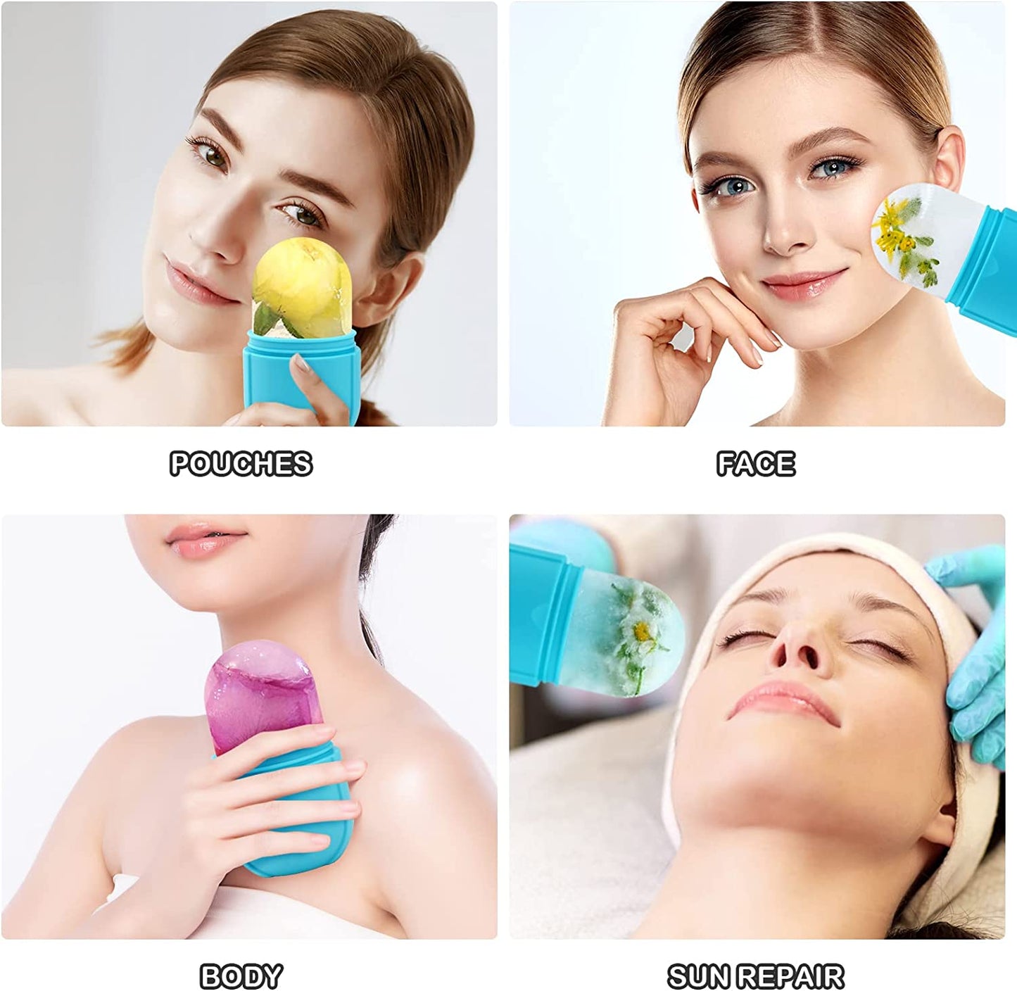 Geohee Ice Face Roller, Ice Roller for Face Eyes Neck and Body Facial Beauty Skin Care Tool for Tighten Pores Nourishing Improves Skin Condition Nourishing, Blue Health & Beauty > Personal Care > Cosmetics > Cosmetic Tools > Skin Care Tools Geohee   