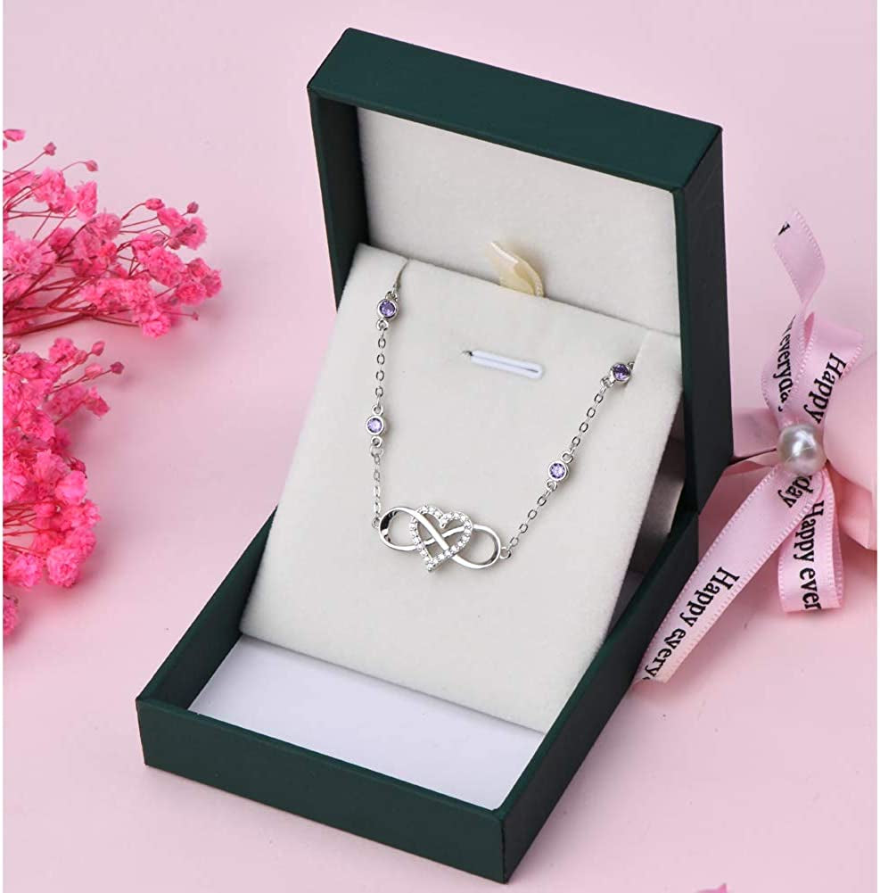 S925 Sterling Silver Ankle Bracelets for Women,Infinity Anklet with Heart Design Charm Jewelry,Gift for Women Mother Apparel & Accessories > Jewelry > Anklets Nieboa   