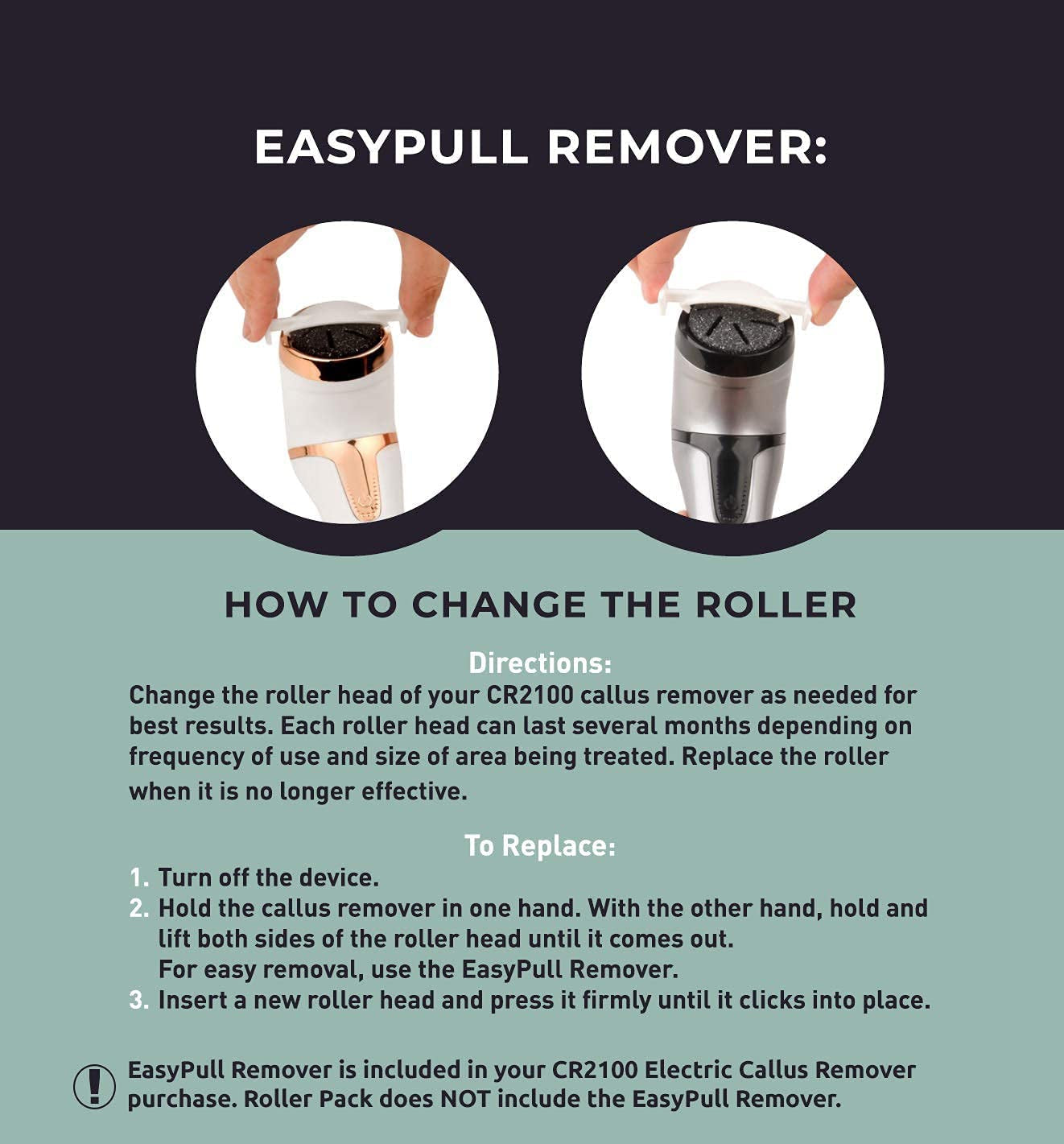 Own Harmony Refill Rollers: Best Fit for Electric Callus Remover Model CR2100 Pedicure Tools - Professional Foot Care for Smooth Feet - Refills 4 Pack Replacement Heads (2 Regular and 2 Extra Coarse) Health & Beauty > Personal Care > Foot Care Own Harmony   