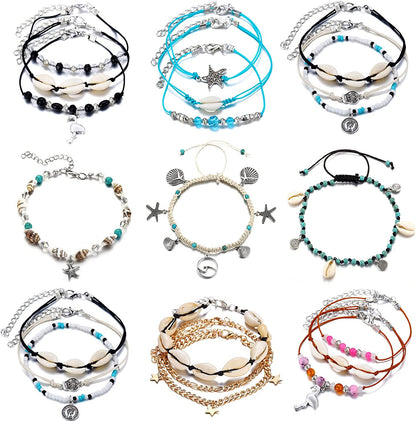 Fashion Bohemia Summer Multi Layered Shell Ankle for Women Boho Ocean Barefoot Beach on Leg Bracelet Female Sandals Jewelry Professional and Attractive Apparel & Accessories > Jewelry > Bracelets Generic   