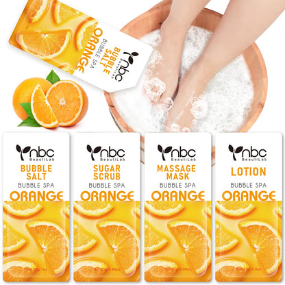 Foot Spa Pedicure Set, Home Foot Soak with Bath Salt, Foot Cream, Foot Scrubs, 4 in 1 Exfoliating Foot Care for Dry Cracked Feet, Make Baby Soft Feet Health & Beauty > Personal Care > Foot Care nbc BeautiLab 1 set Orange  