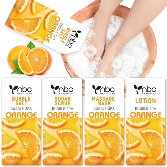 Foot Spa Pedicure Set, Home Foot Soak with Bath Salt, Foot Cream, Foot Scrubs, 4 in 1 Exfoliating Foot Care for Dry Cracked Feet, Make Baby Soft Feet Health & Beauty > Personal Care > Foot Care nbc BeautiLab 1 set Orange  