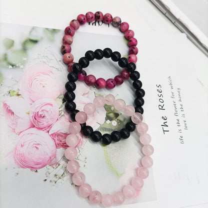 SONNYX 3Pcs 8Mm Semi-Precious Gemstones Beaded Bracelets for Women Men Healing Crystal Stone Bracelet Stretch round Beaded Elastic Bracelets Unisex Jewelry Gifts Apparel & Accessories > Jewelry > Bracelets SONNYX   