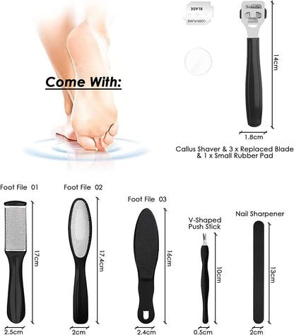 Electric Foot File Callus Remover - IPX7 Waterproof Rechargeable Callus Remover for Feet with 8 in 1 Pedicure Kit Foot Care, 3 Roller Heads, and 2 Speeds Health & Beauty > Personal Care > Foot Care PEFOOK   