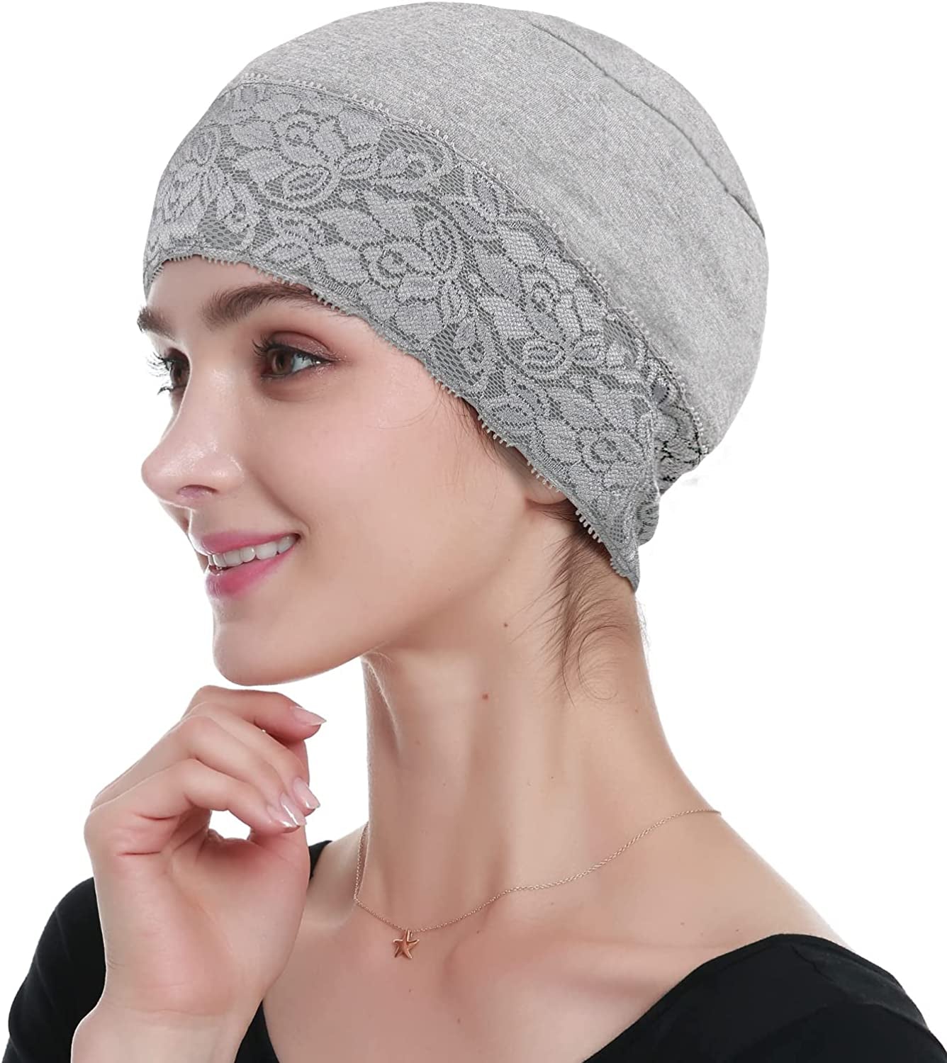 Bamboo Sleep Beanie Cap Head Coverings for Women Hair Loss Apparel & Accessories > Clothing Accessories > Headwear KYLIE MAX Light Grey  