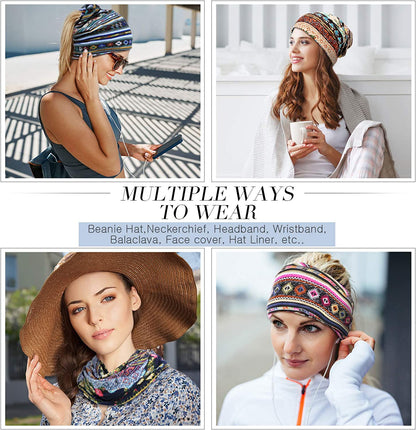 SATINIOR 5 Pieces Women'S Slouchy Beanie Hat Baggy Skull Sleep Cap Turban Headwear Apparel & Accessories > Clothing Accessories > Headwear SATINIOR   