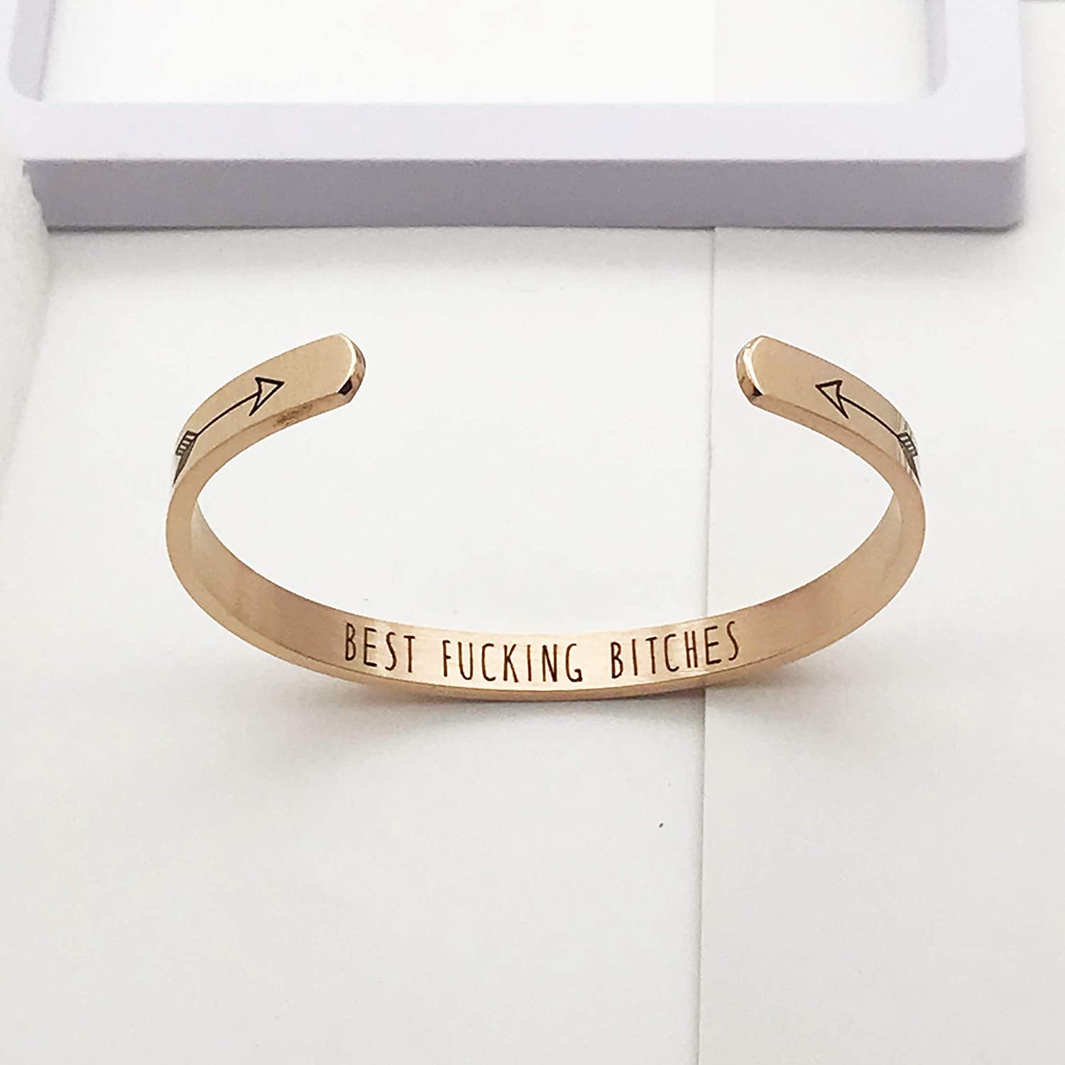 Inspirational Cuff Bracelets for Women Mantra Cuff Bangle Engraving Stainless Steel Funny Inspirational Jewelry Gifts for Best Friend, Sister, Mom, Daughter, Son, Niece Birthday Present Apparel & Accessories > Jewelry > Bracelets liforlove   