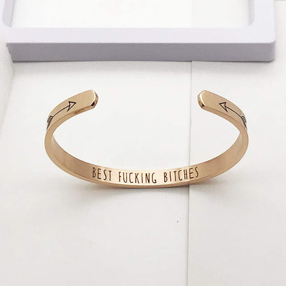 Inspirational Cuff Bracelets for Women Mantra Cuff Bangle Engraving Stainless Steel Funny Inspirational Jewelry Gifts for Best Friend, Sister, Mom, Daughter, Son, Niece Birthday Present Apparel & Accessories > Jewelry > Bracelets liforlove   