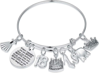 Birthday Gifts for Women Girls Bracelet, Expandable Charm Bracelets 5Th 6Th 7Th 8Th 9Th 10Th 20Th 30Th 40Th 50Th 60Th 70Th 80Th 90Th Birthday Gift for Friend, Mom, Daughter, Niece, Sister, Grandma Apparel & Accessories > Jewelry > Bracelets M MOOHAM 18th  
