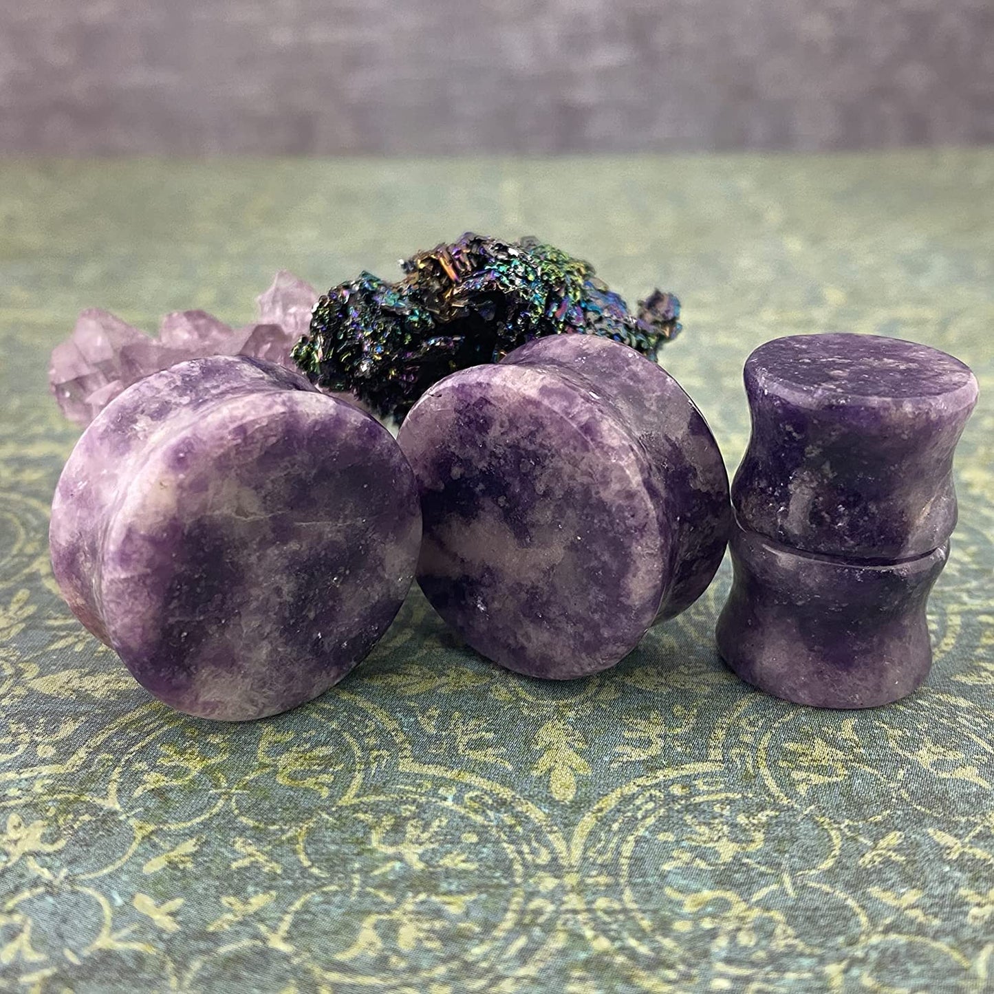 Pair of Moondevite Stone Double Flare Plugs (STN-710) Apparel & Accessories > Jewelry > Body Jewelry Generic   