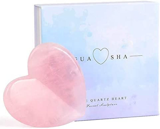 Healing Crystal Rose Quartz Heart Love Massage Tool Natural Gemstone Gua Sha Board Facial Scraping Massager for Face, Eye, Neck Skin Care Massage Health & Beauty > Personal Care > Cosmetics > Cosmetic Tools > Skin Care Tools StoneStory   