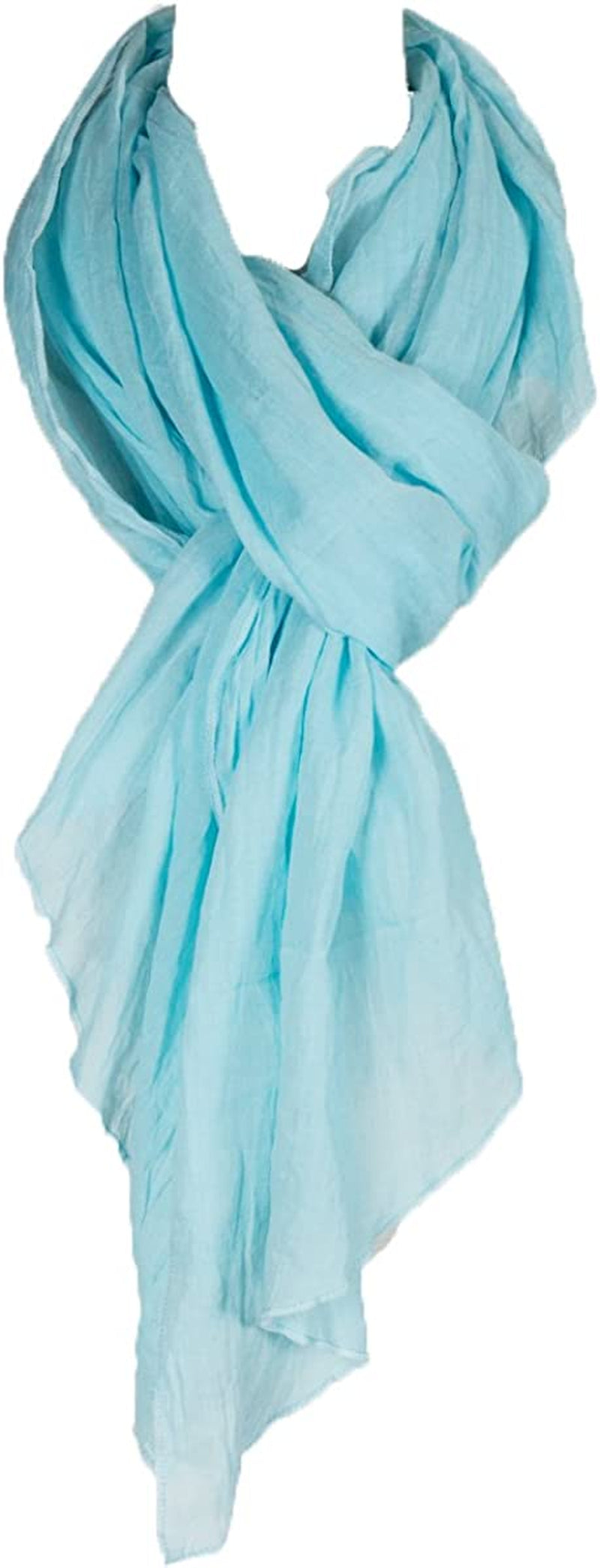 Cotton Solid Color Wrinkle Linen Scarf, Fashion Scarf, Multi Color, Beach Scarf Apparel & Accessories > Clothing Accessories > Scarves & Shawls Aleena Aqua One Size 