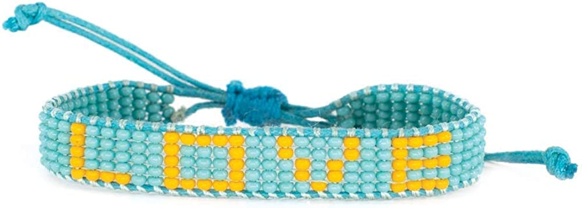 Ubuntu Life Love Beaded Woven Bracelet – Handmade Glass Bead Bracelet with Slide Closure, Made from Vegan Materials, Stackable Bohemian Bracelets for Women and Men Apparel & Accessories > Jewelry > Bracelets Ubuntu Life Turquoise / Orange  