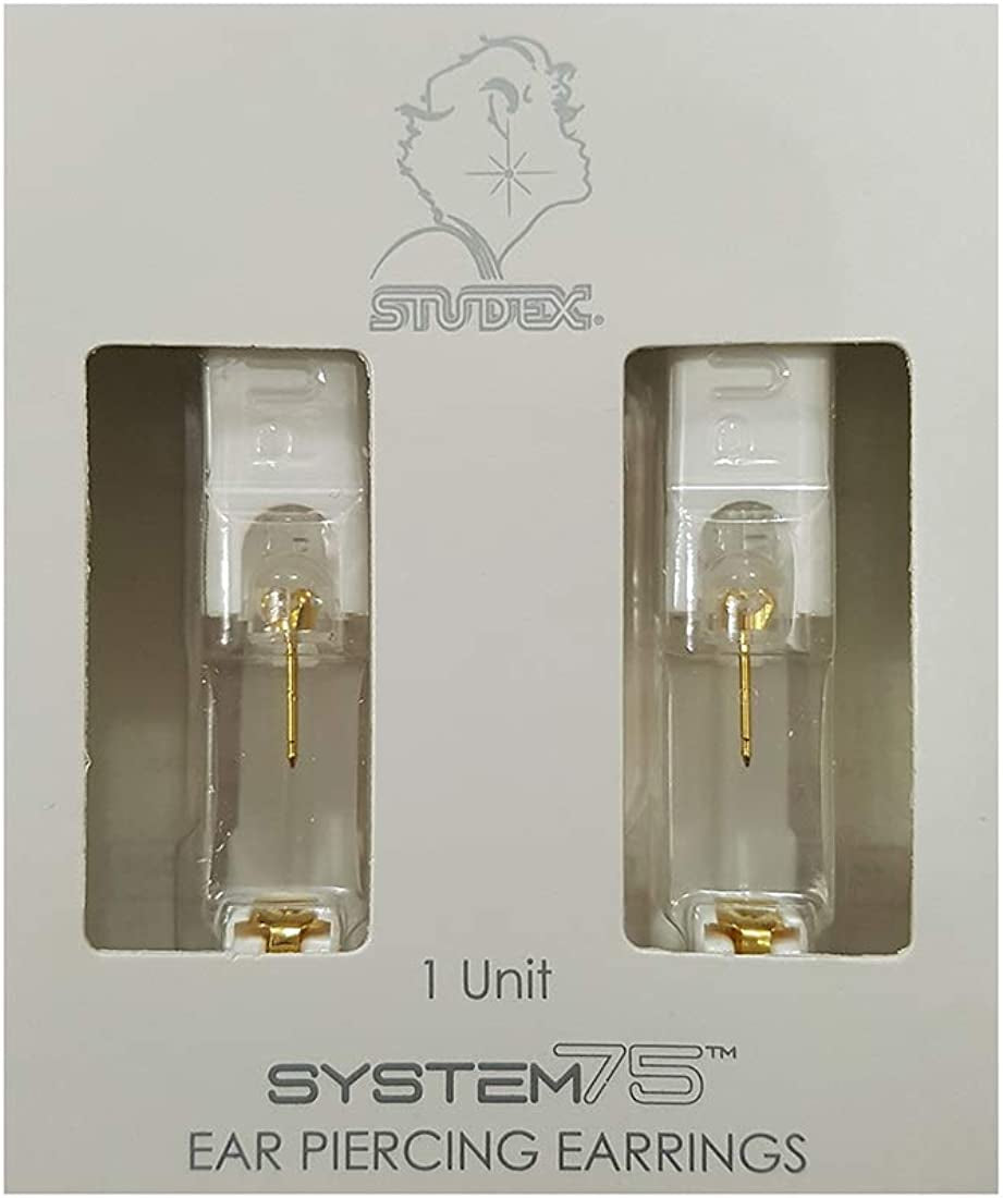 Ear Piercing Earrings Gold 4Mm Clear CZ Studs"Studex System 75" Apparel & Accessories > Jewelry > Earrings Studex   
