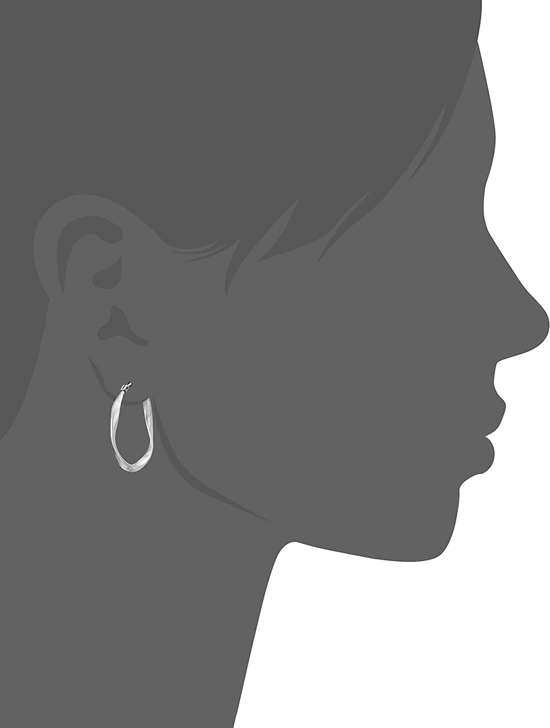 Lucky Brand Twist Hoop Earrings, Silver, One Size Apparel & Accessories > Jewelry > Earrings Lucky Brand Jewelry   