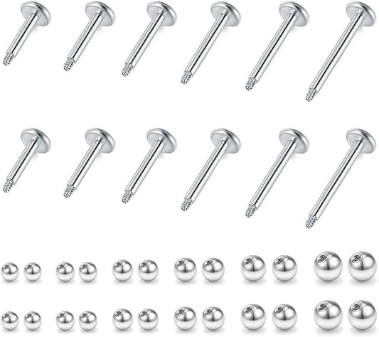 SEULEME 18G Surgical Steel Tragus Cartilage Helix Earrings Studs Replacement Balls Short Lip Rings 4-12Mm Conch Piercing Jewelry Apparel & Accessories > Jewelry > Body Jewelry Briana Williams   