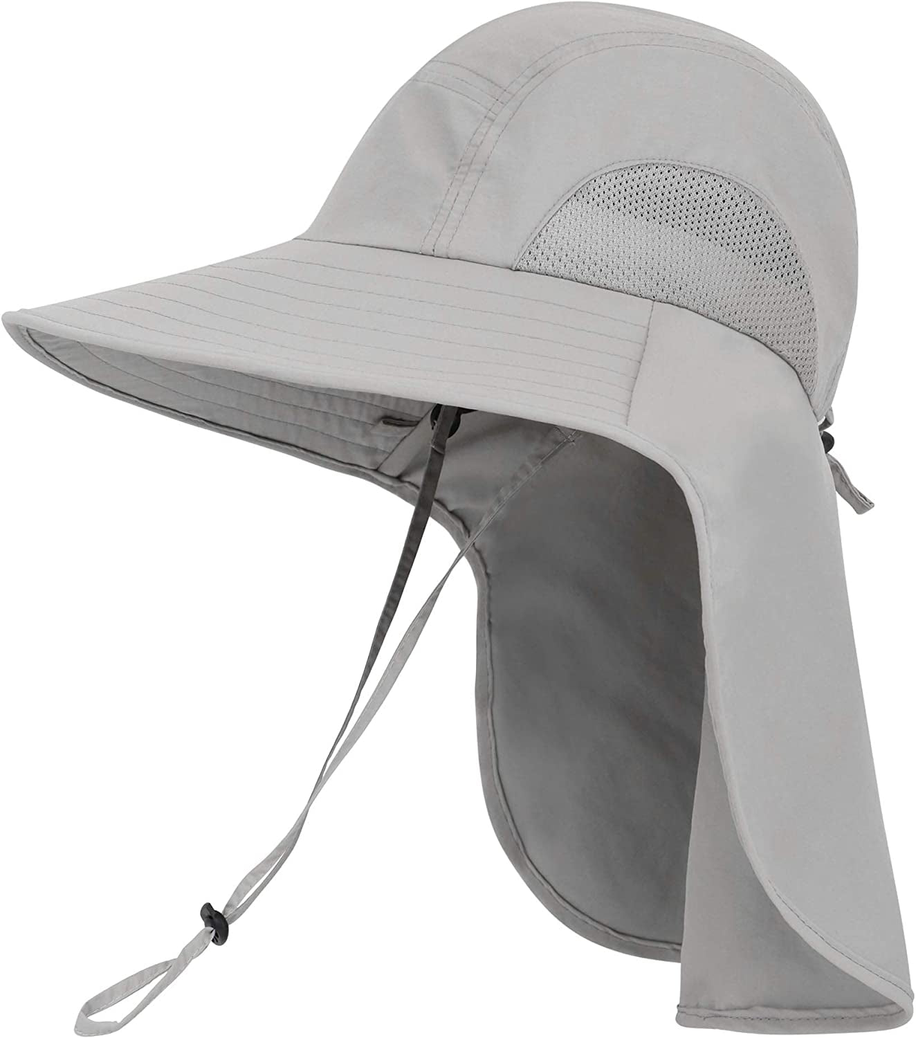 Toppers Womens Mens Sun Hat Rollable UPF 50+ Wide Brim Gardening Hat with Neck Flap Apparel & Accessories > Clothing Accessories > Hats Toppers Unisex_light Grey  