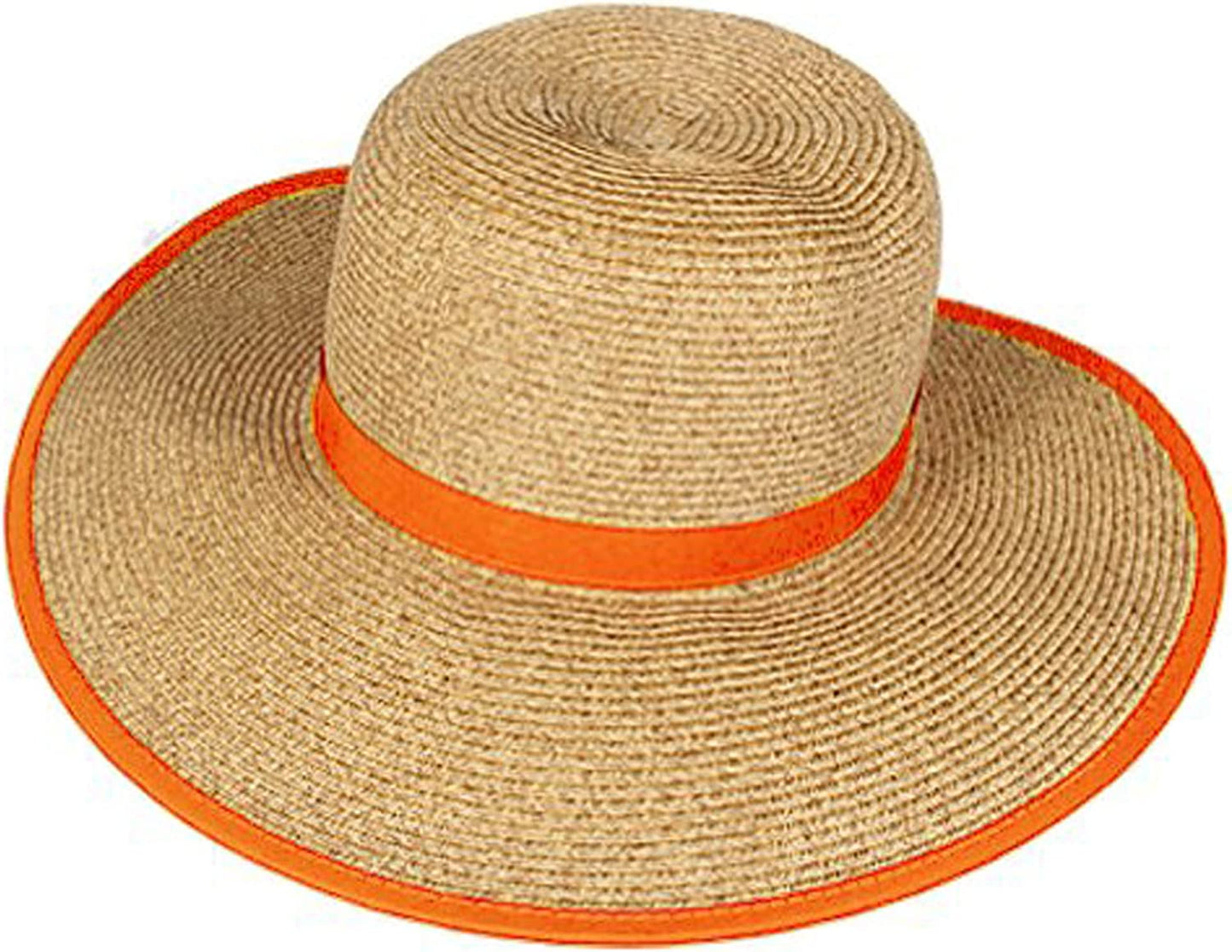 Sun 'N' Sand Women'S French Laundry Sun Hat - UPF 50+ - Backless, Foldable, and Packable 4” Brim Hat - One Size Apparel & Accessories > Clothing Accessories > Headwear Sun 'N' Sand Orange  