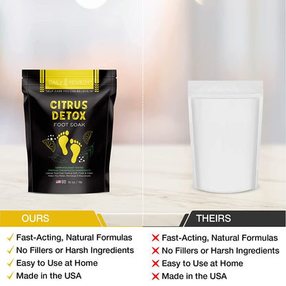 Citrus Detox Foot Soak with Epsom Salt - for Foot Callus, Immune Boost, Damaged Toenail, Athletes Foot, Pedicure and Soothes Tired Aching Feet - Made in USA Health & Beauty > Personal Care > Foot Care DAILY REMEDY   