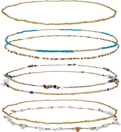 Waist Beads for Women Belly Beads Elastic Chain African Waist Chains Set for Women Body Jewelry Bikini Jewelry Chains Apparel & Accessories > Jewelry > Body Jewelry Yolev Colorful-7pcs-1  