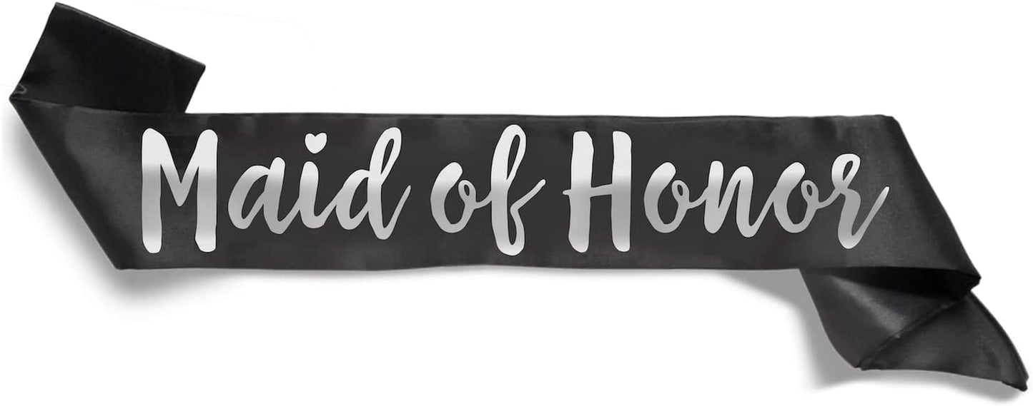 Team Bride Range Individual Sash - Sophisticated & Fun Party Favor for Bachelorette Party, Bridal Shower & Wedding Party - Double-Layer Sewn Satin (Maid of Honor, Rose Gold) Apparel & Accessories > Clothing Accessories > Sashes Bachelorette to Bride Black Maid of Honor 