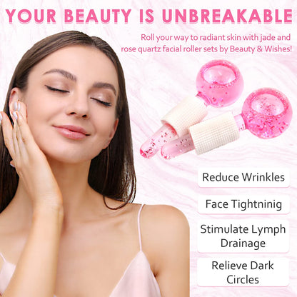 Poleview Ice Globes for Facials, Cooling Face Roller, Facial Massage Tools for Daily Skincare, Tightens Skin, Reduce Puffiness and Dark Circles, anti Ageing, Enhance Circulation - Pink, with Glitter Health & Beauty > Personal Care > Cosmetics > Cosmetic Tools > Skin Care Tools Poleview   