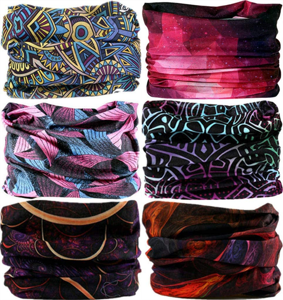VANCROWN Headband Neck Gaiter Head Wrap Headwear Face Mask Magic Scarf Bandana for Men and Women Apparel & Accessories > Clothing Accessories > Headwear VANCROWN 6PCS.Camouflage  