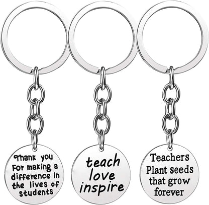 Pack of 3 Teacher Bangles Gifts for Teacher Open School Gifts for Teachers Thank You Bangle Bracelets Apparel & Accessories > Jewelry > Bracelets Nzztont 3PCs Keychain Mixed Style 06  