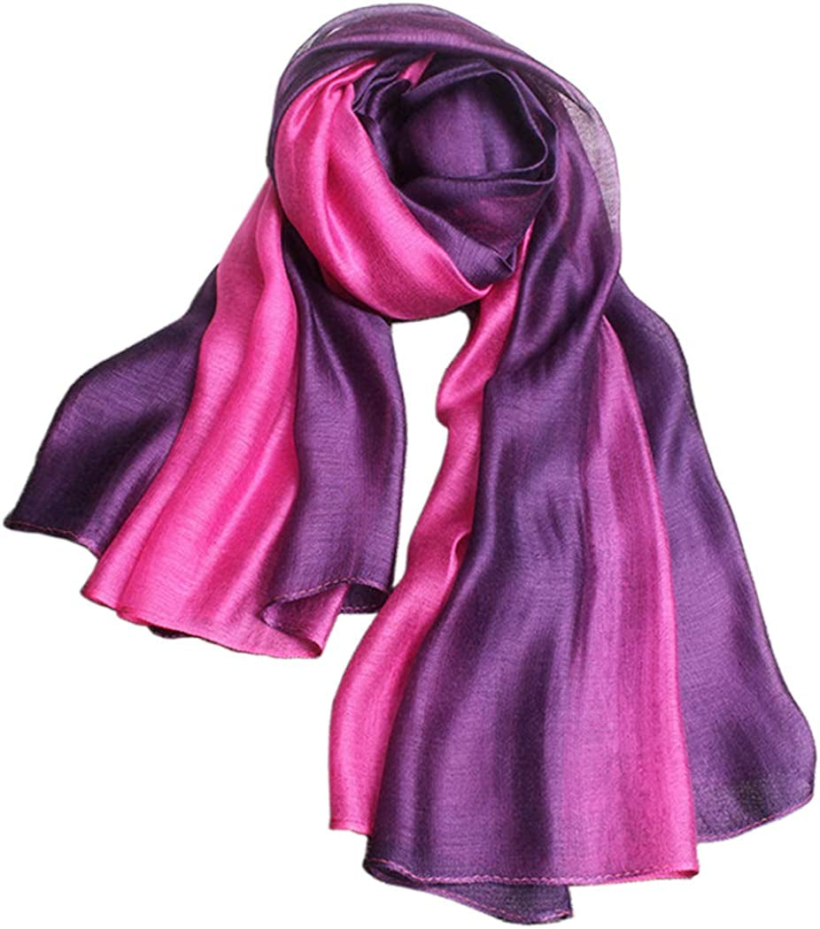 SNUG STAR Cotton Silk Scarf Elegant Soft Wraps Color Shade Scarves for Women Apparel & Accessories > Clothing Accessories > Scarves & Shawls SNUG STAR Rose Red  