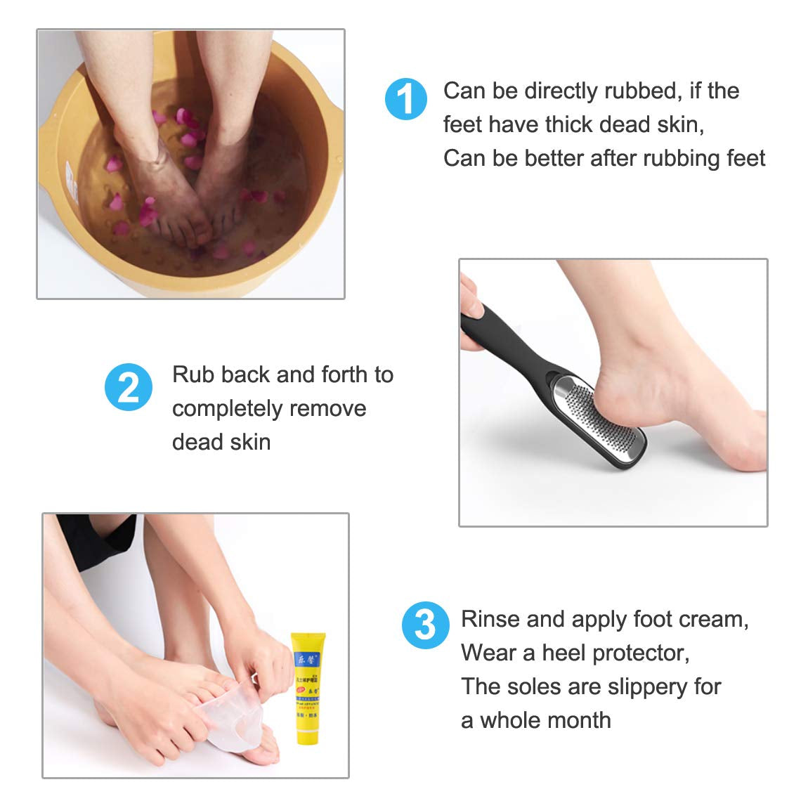 Foot File Callus Remover,3Pcs Colossal Foot Rasp Foot Pedicure Stainless Steel File for Dead Skin, Foot Scrubber Pedicure Tools Rasp, Dry and Wet Large Surface Foot Care for Smooth Feet,Black & Silver Health & Beauty > Personal Care > Foot Care Topwey   