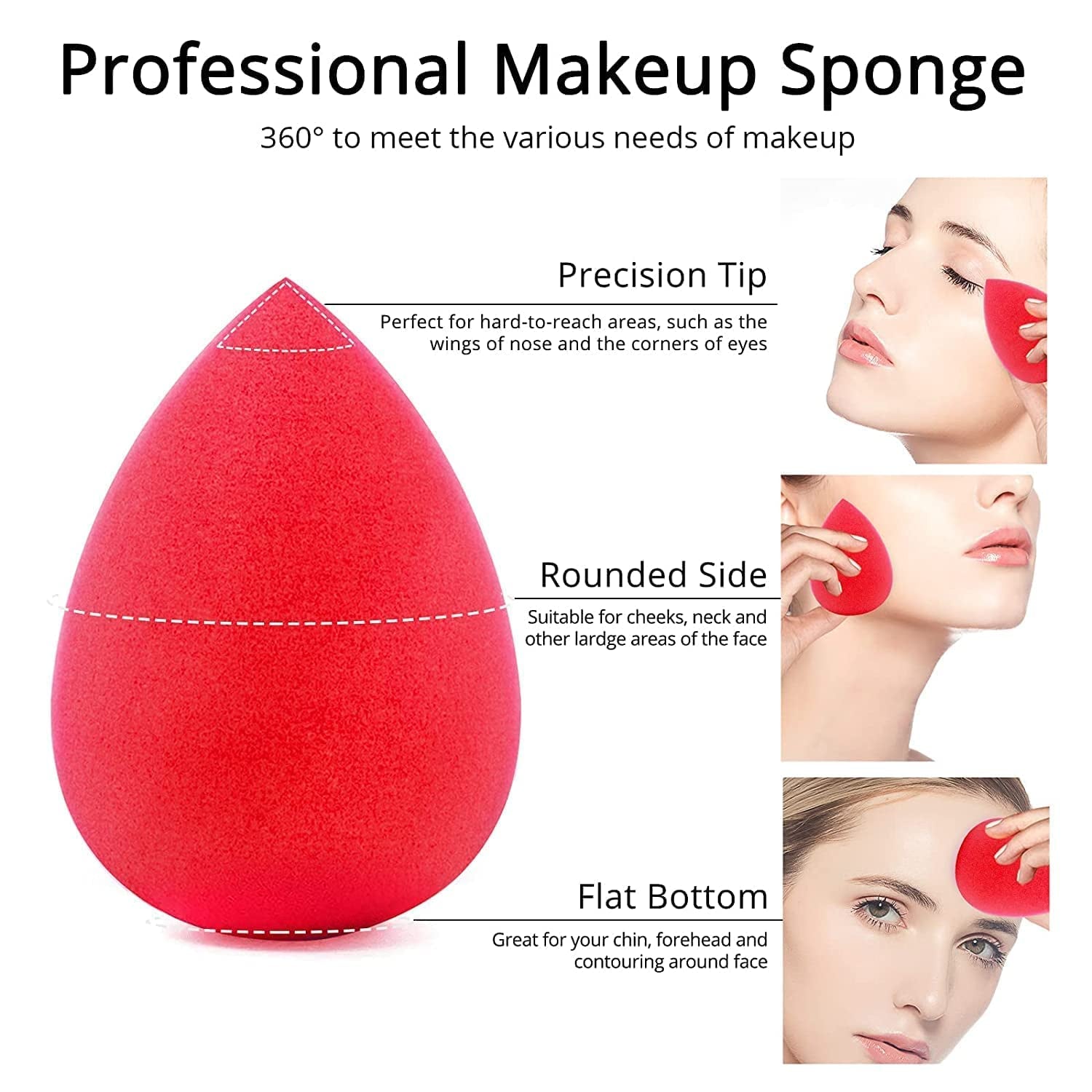 BEAKEY 5 Pcs Makeup Sponge Set, Foundation Blending Beauty Sponge, Flawless for Liquid, Cream, and Powder, Multi-Colored Makeup Sponges Health & Beauty > Personal Care > Cosmetics > Cosmetic Tools > Makeup Tools BEAKEY   
