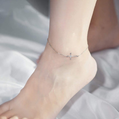 POPLYKE 925 Sterling Silver Infinity/Cross/Mermaid/Starfish/Pearl Anklet for Women Summer Jewelry Apparel & Accessories > Jewelry > Anklets POPLYKE   