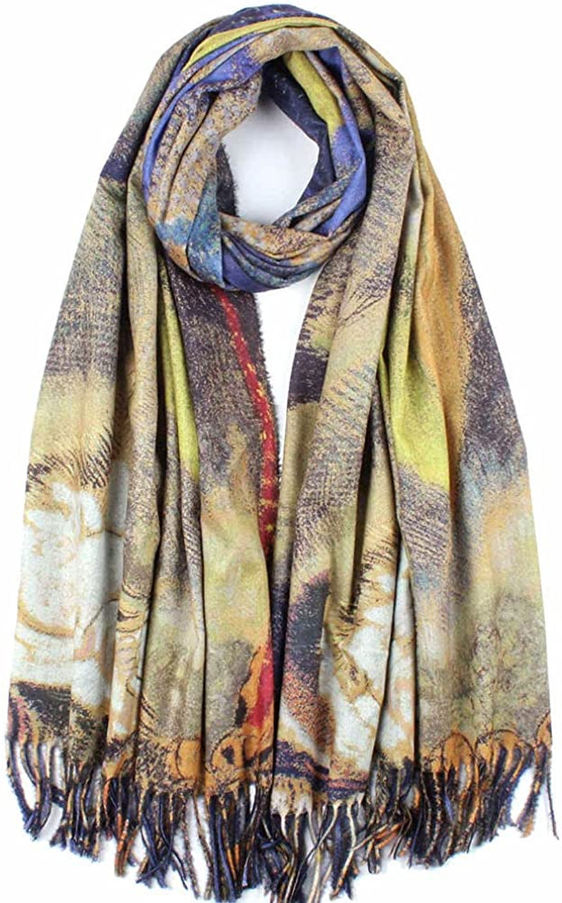 Soft Cashmere Feel Scarf for Women Elegant Art Print Winter Warm Scarves Large Shawl Wrap Monet Klimt Van Gogh Gifts Apparel & Accessories > Clothing Accessories > Scarves & Shawls Umjetnost C40  