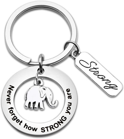 MYOSPARK Elephant Keychain Don'T Forget How Strong You Are Inspirational Gift for Graduate Elephant Lovers Apparel & Accessories > Jewelry > Necklaces MYOSPARK Elephant Keychain 7  