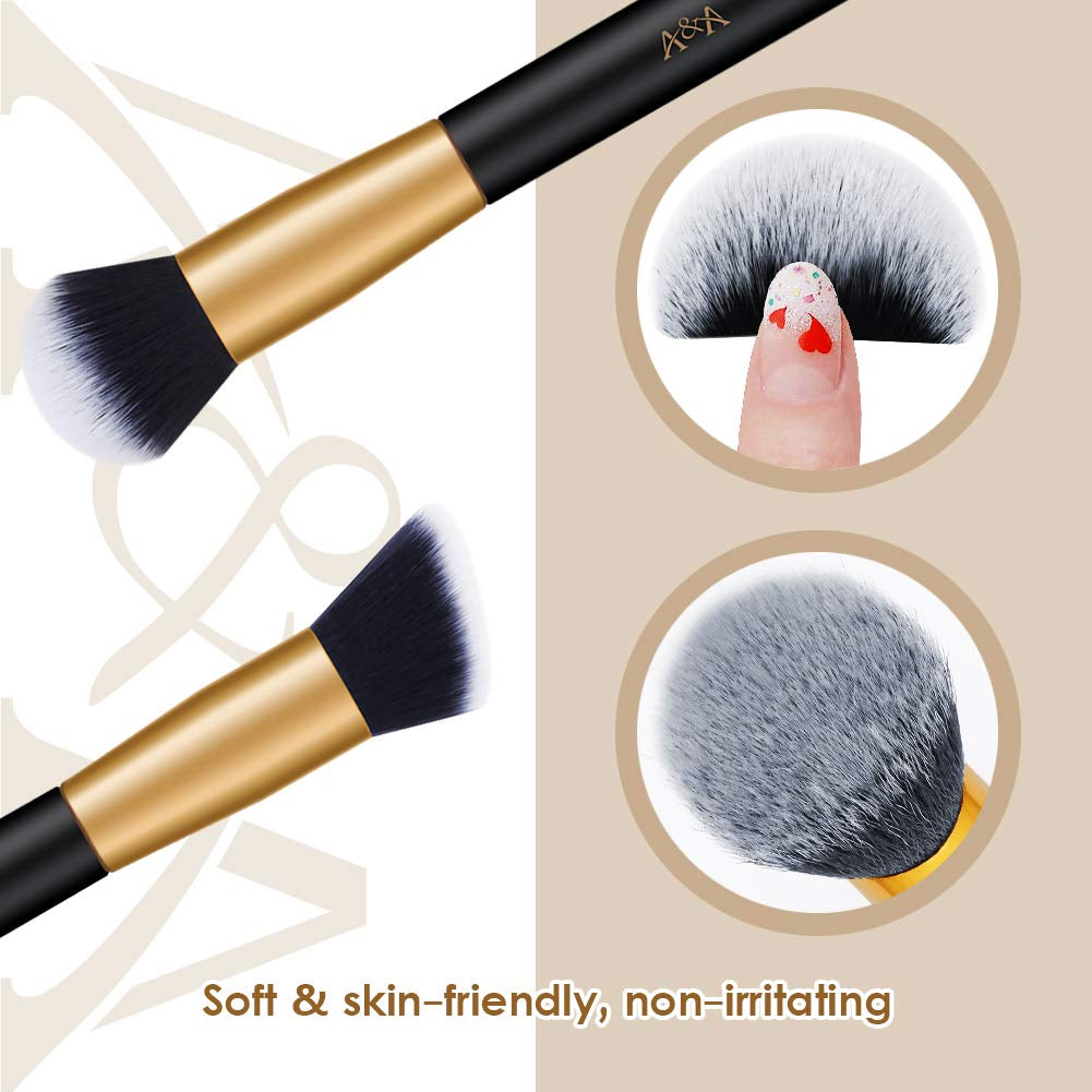 Foundation Brushes for Makeup - Professional Cosmetic Tools 15 Pcs and 1 PCS Silicone Face Mask Brush Are Made of Solid Wood Handle Black Mix Rose Gold Health & Beauty > Personal Care > Cosmetics > Cosmetic Tools > Makeup Tools A&A   