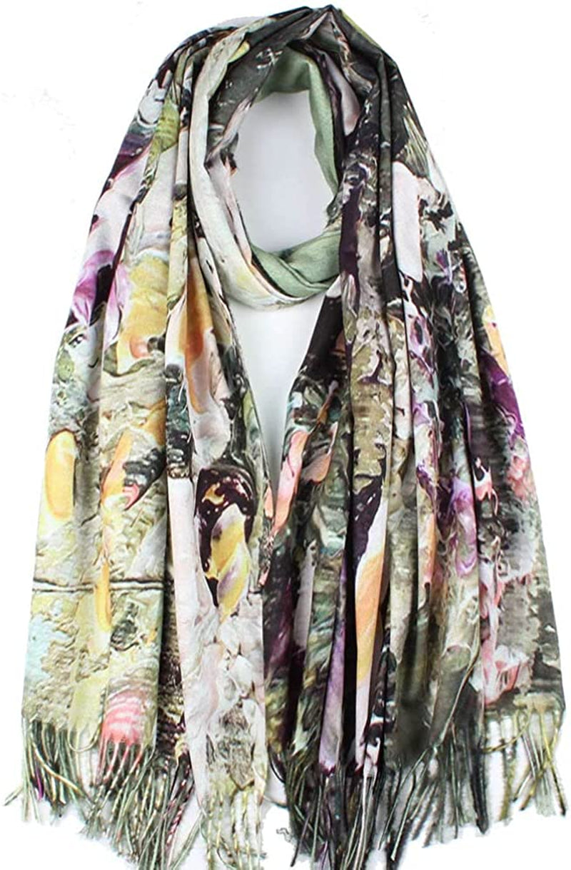 Soft Cashmere Feel Scarf for Women Elegant Art Print Winter Warm Scarves Large Shawl Wrap Monet Klimt Van Gogh Gifts Apparel & Accessories > Clothing Accessories > Scarves & Shawls Umjetnost C42  