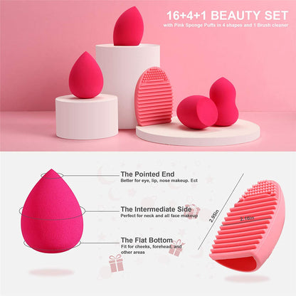 DUAIU Makeup Brushes 16PCS Marble Handle Professional Makeup Brushes Set with 4Pcs Makeup Sponge Blenders and 1 Brush Cleaner Foundation Brushes Eyeshadow Brush Lip Brush Set Make up Tool Health & Beauty > Personal Care > Cosmetics > Cosmetic Tools > Makeup Tools DUAIU   