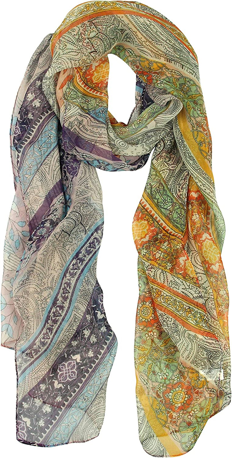 Long Chiffon Sheer Scarf Gradient - Pantonight Shaded Colors Lightweight Scarf for Womens Apparel & Accessories > Clothing Accessories > Scarves & Shawls PANTONIGHT No.734  