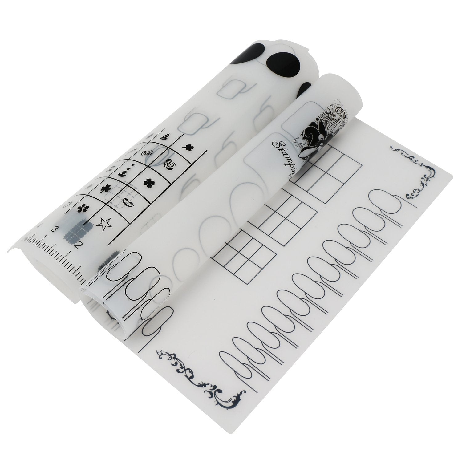 Segbeauty 2Pcs Acrylic Nail Mats, 16" Silicone DIY Nail Art Stamping Mats, Workspace Stamping Plate Manicure Mat, Nail Polish Coloring Practice Pad, Nail Sticker Trainer Guide Table Cover Palette Tool Health & Beauty > Personal Care > Cosmetics > Cosmetic Tools > Nail Tools Segbeauty   