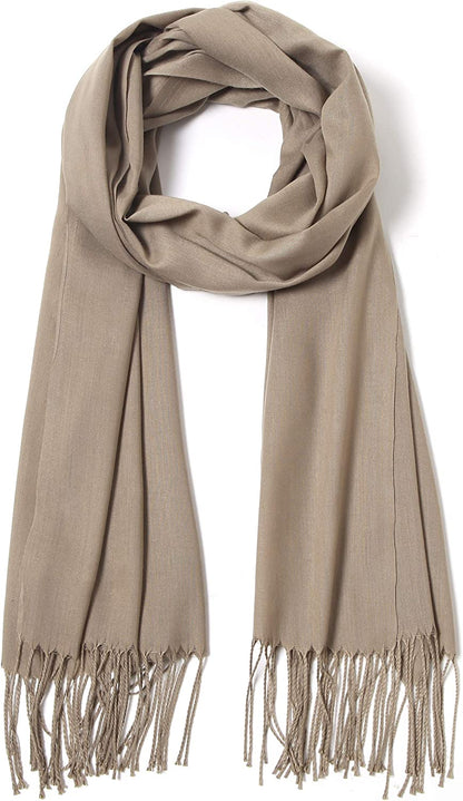 Pashmina Shawls and Wraps Large Scarfs for Women Wedding Party Bridal Long Fashion Solid Shawl Wrap with Fringes Apparel & Accessories > Clothing Accessories > Scarves & Shawls Cindy & Wendy   