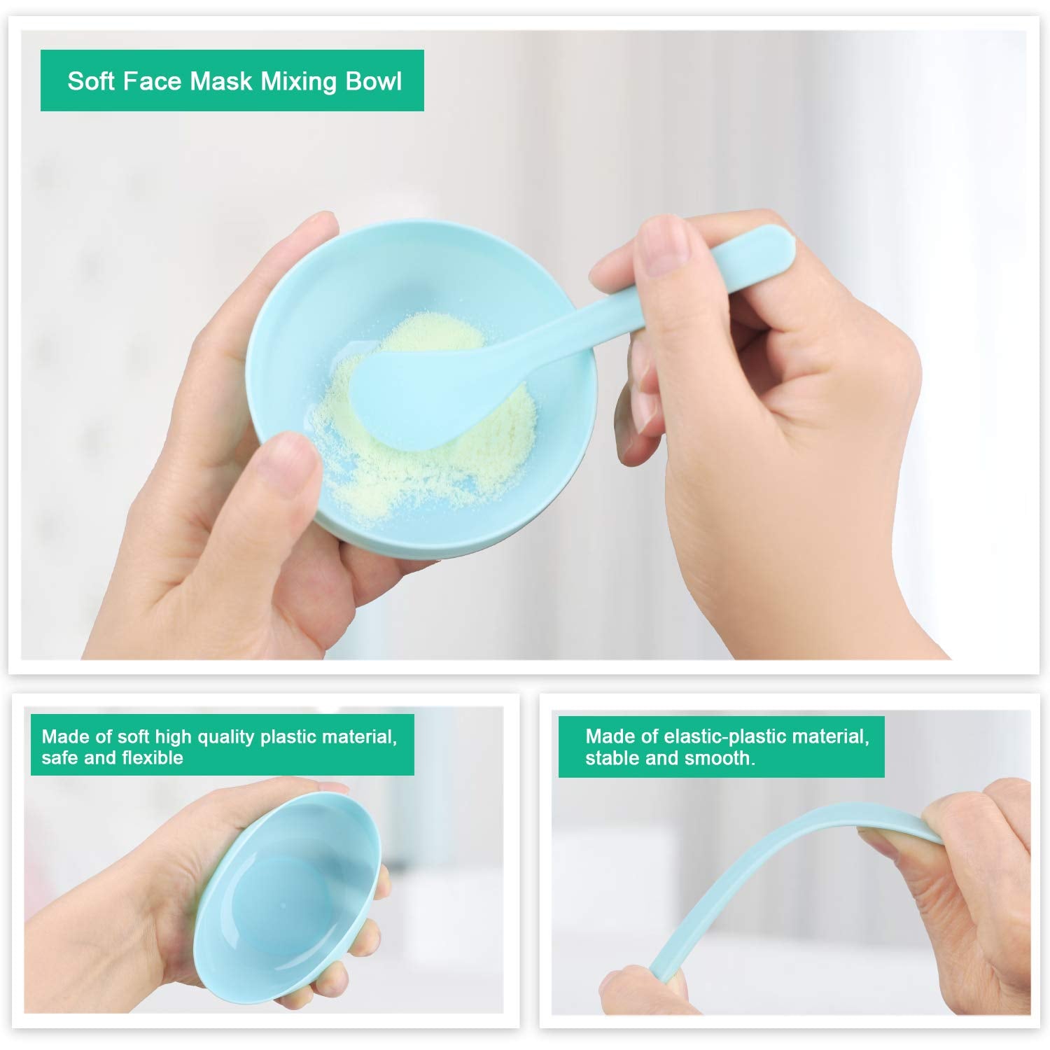 Face Mask Mixing Bowl Set, Facial Mask Mixing Tool Kit with Plastic Mask Bowl Silicone Mask Brushes Measuring Cup Stick Spatulas Facial Sponge (10PCS) Health & Beauty > Personal Care > Cosmetics > Cosmetic Tools > Skin Care Tools fenshine   